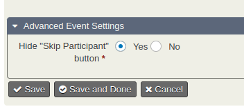 skip participant button setting