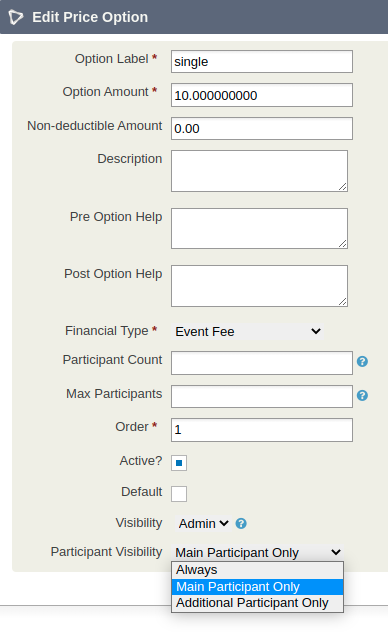 participant visibility options