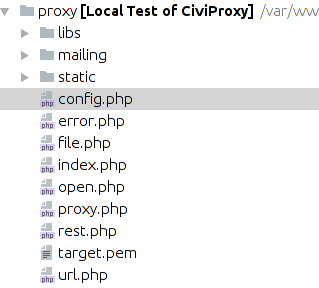 List of files on your CiviProxy server