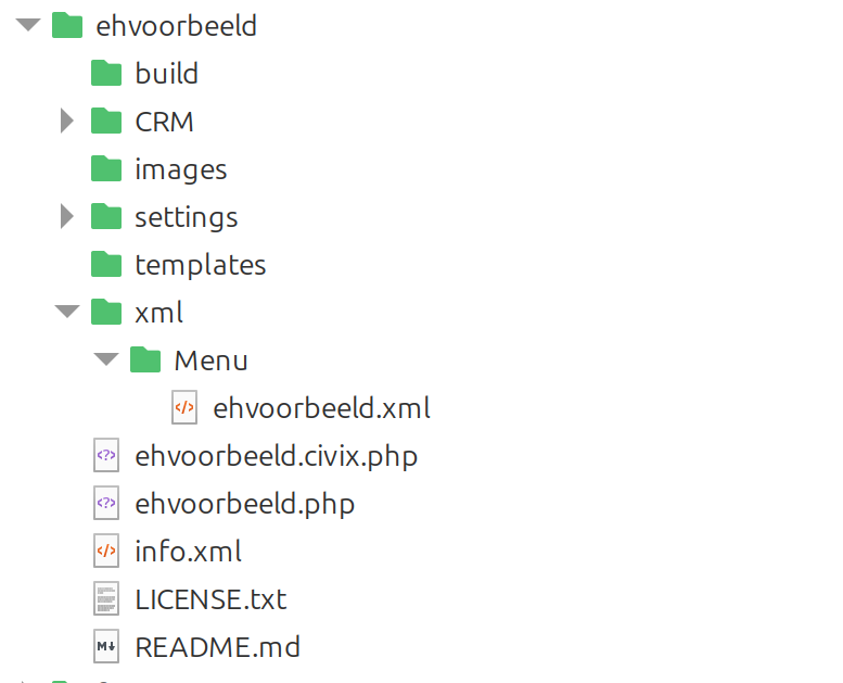 Menu folder