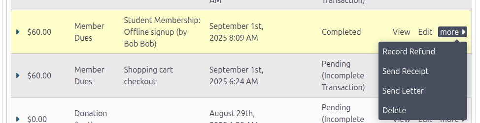 Contribution refund link