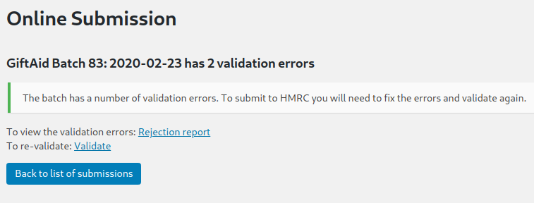 validate report