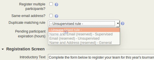 Expanded list of matching rules.