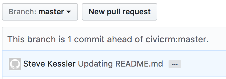 New PR in Github Interface