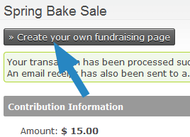 Button "Create your own fundraising page".