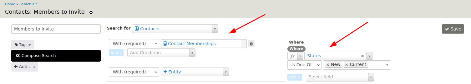 Contacts and Memberships and Where