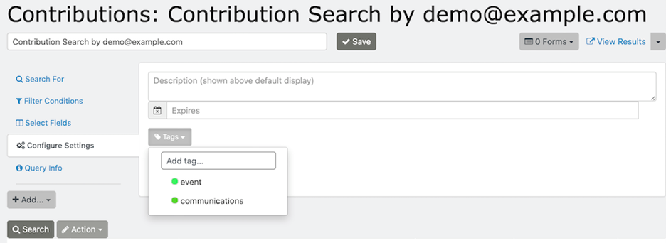Select or add tags