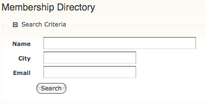 Member Directory SearchForm