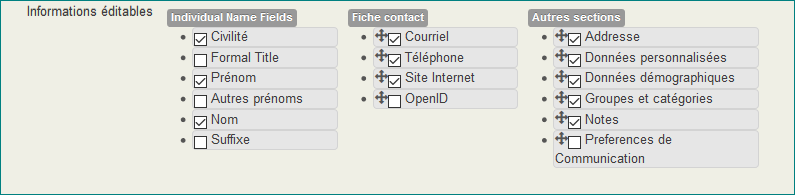 Display Preferences Editing Contacts