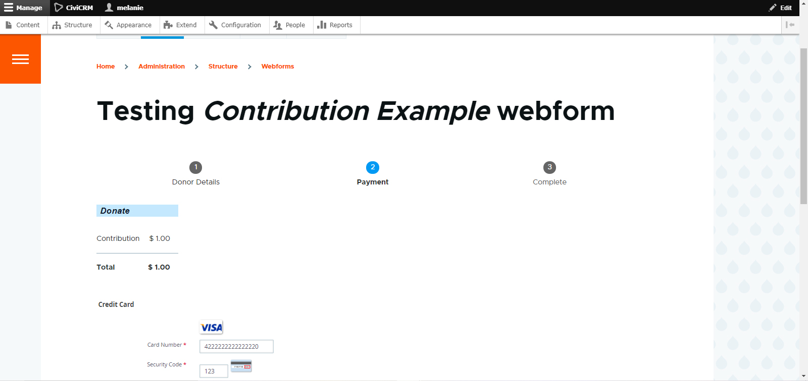 alt screenshot of Contribution Test 